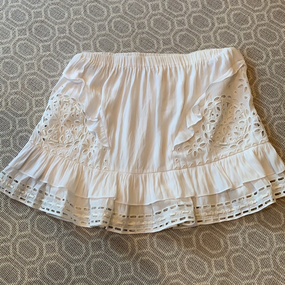 Ramy Brook White Ruffle Skirt